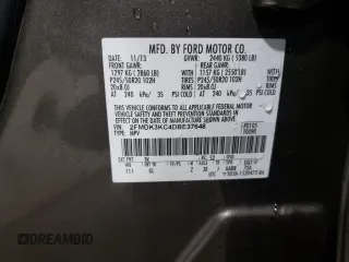 2013 Ford Edge Limited with VIN 2FMDK3KC4DBE37648, listed as a Copart auction lot 83949454 with 62,262 mi miles and Salvage Title. Bid and sale history available at DreamBid. Image 13.