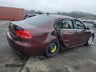 2013 Volkswagen Passat SE w/Sunroof with VIN 1VWBP7A31DC057251, listed as a Copart auction lot 51686445 with 107,792 mi miles and Salvage Title. Bid and sale history available at carsss.com. Image 3.