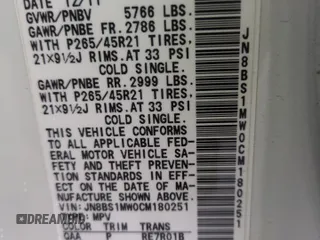2012 Infiniti FX with VIN JN8BS1MW0CM180251, listed as a Copart auction lot 54678185 with 58,346 mi miles and Salvage Title. Bid and sale history available at DreamBid. Image 14.