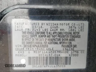 2018 Nissan Sentra SV with VIN 3N1AB7AP4JL639203, listed as a Copart auction lot 47248575 with 133,748 mi miles and Salvage Title. Bid and sale history available at carsss.com. Image 12.
