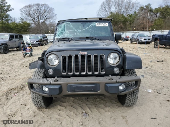 2016 Jeep Wrangler Unlimited 75th Anniversary with VIN 1C4HJWEG5GL235186, listed as a Copart auction lot 47037535 with 152,573 mi miles and Salvage Title. Bid and sale history available at carsss.com. Image 5.