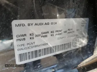 2024 Audi S3 Premium z VIN WAUG3CGY8RA124024, wystawiony jako Copart lot #67133634 z przebiegiem Nie podano mil oraz Szkoda całkowita • Salvage title. Historia ofert i sprzedaży dostępna na DreamBid. Obrazek 12.