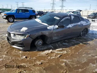 2021 Acura TLX w/A-Spec Package with VIN 19UUB6F50MA001474, listed as a Copart auction lot 49844795 with 39,894 mi miles and Salvage title. Bid and sale history available at DreamBid. Image 1.
