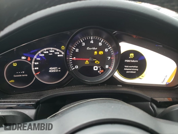 2019 Porsche Cayenne Turbo with VIN WP1AF2AYXKDA80663, listed as a Copart auction lot 64012524 with 49,421 mi miles and Salvage title. Bid and sale history available at DreamBid. Image 9.
