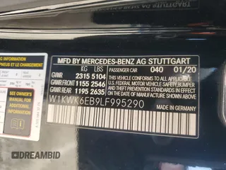 2020 Mercedes-Benz C with VIN W1KWK6EB9LF995290, listed as a Copart auction lot 88809885 with 55,173 mi miles and Salvage Title. Bid and sale history available at DreamBid. Image 12.