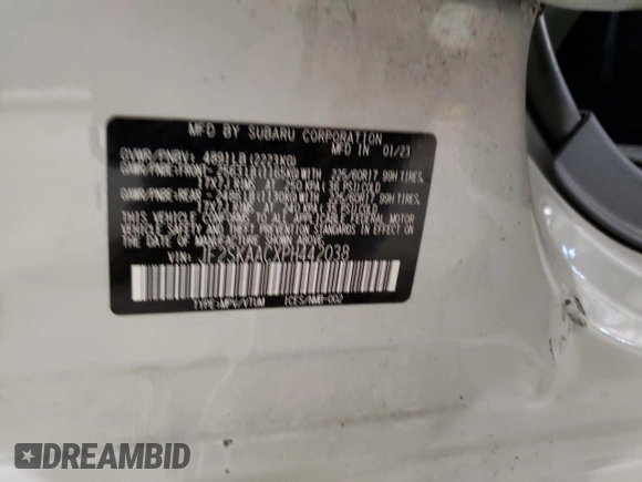 2023 Subaru Forester с VIN JF2SKAACXPH442038, выставлен на аукционе Copart как лот 83695264 с пробегом 145 766 миль миль и Списание • Salvage title. История ставок и продаж доступна на DreamBid. Изображение 13.