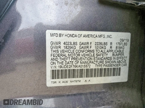 2019 Acura ILX Premium z VIN 19UDE2F76KA015572, wystawiony jako Copart lot #54822185 z przebiegiem 69 600 mil mil oraz Szkody całkowita. Historia ofert i sprzedaży dostępna na DreamBid. Obrazek 12.