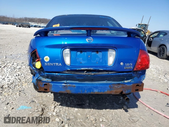 2006 Nissan Sentra S with VIN 3N1CB51D56L566322, listed as a Copart auction lot 49062485 with Not Provided miles and Clean Title. Bid and sale history available at DreamBid. Image 6.