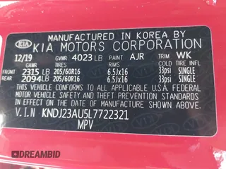 2020 Kia Soul X-Line with VIN KNDJ23AU5L7722321, listed as a IAAI auction lot 41877648 with 20,124 mi miles. Bid and sale history available at carsss.com. Image 9.
