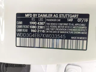 2019 Mercedes-Benz A 220 with VIN WDD3G4EB7KW033545, listed as a IAAI auction lot 41749956 with 63,950 mi miles and . Bid and sale history available at DreamBid. Image 9.