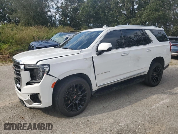 2023 GMC Yukon SLT with VIN 1GKS2BKD3PR278528, listed as a Copart auction lot 74959104 with 19,951 mi miles and Salvage Title. Bid and sale history available at carsss.com. Image 1.