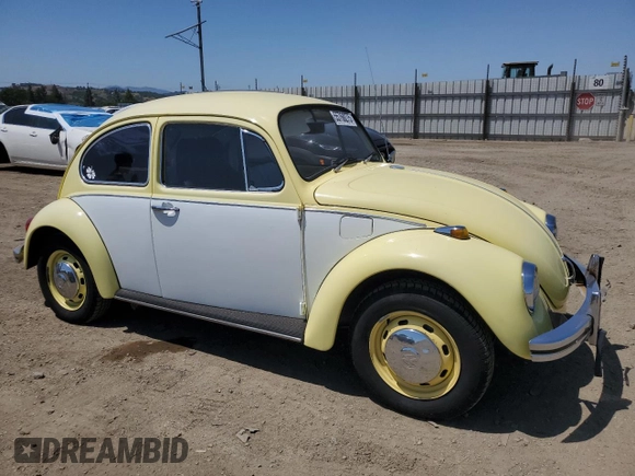 1969 Volkswagen Beetle with VIN 1191032049, listed as a Copart auction lot 55768275 with 6,077 mi miles and Salvage Title. Bid and sale history available at DreamBid. Image 4.