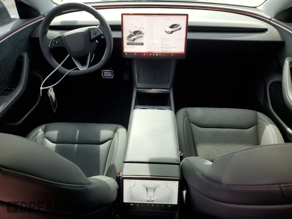2025 Tesla Model 3 Long Range with VIN 5YJ3E1EB9SF902505, listed as a Copart auction lot 49849535 with 1,977 mi miles and Salvage Title. Bid and sale history available at DreamBid. Image 8.