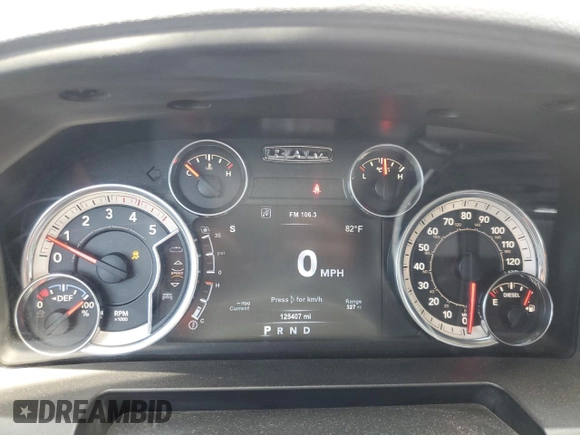 2015 Ram 2500 Big Horn with VIN 3C6UR5DL9FG502378, listed as a Copart auction lot 57317165 with 125,407 mi miles and Salvage title. Bid and sale history available at DreamBid. Image 9.