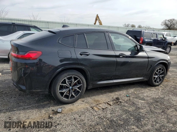 2024 BMW X4 M40i with VIN 5UX43DT05R9U46776, listed as a Copart auction lot 55015005 with 38,692 mi miles and Salvage title. Bid and sale history available at DreamBid. Image 3.
