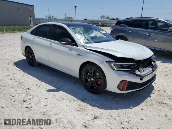 2022 Volkswagen Jetta GLI Autobahn with VIN 3VW2T7BUXNM016765, listed as a Copart auction lot 52581365 with 24,228 mi miles and Salvage title. Bid and sale history available at DreamBid. Image 4.