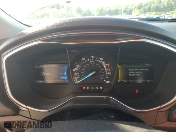 2016 Ford Fusion Titanium with VIN 3FA6P0K97GR112375, listed as a Copart auction lot 58286345 with 70,508 mi miles and Salvage title. Bid and sale history available at DreamBid. Image 9.