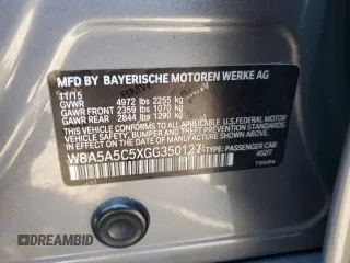 2016 BMW 5 Series 528i with VIN WBA5A5C5XGG350127, listed as a Copart auction lot 88058595 with 107,663 mi miles and Salvage title. Bid and sale history available at DreamBid. Image 12.