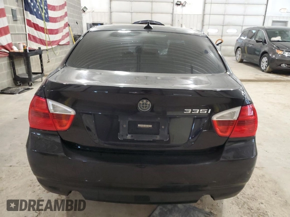 2007 BMW 3 Series 335i with VIN WBAVB73507PA87352, listed as a Copart auction lot 54055315 with 179,333 mi miles and Salvage title. Bid and sale history available at DreamBid. Image 6.