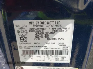 2014 Ford F-150 XL with VIN 1FTFW1EF2EKG15429, listed as a IAAI auction lot 41978595 with 237,584 mi miles and . Bid and sale history available at carsss.com. Image 9.