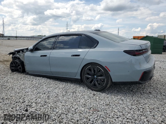 2023 BMW 7 Series 740i with VIN WBA23EH0XPCM01840, listed as a Copart auction lot 58458355 with Not provided miles and Salvage title. Bid and sale history available at DreamBid. Image 2.