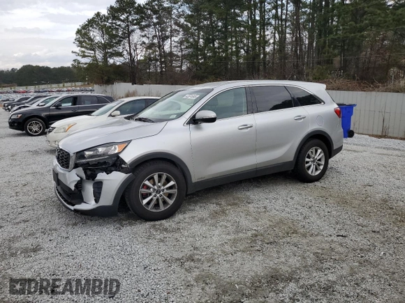 2020 Kia Sorento LX V6 with VIN 5XYPGDA55LG613113, listed as a Copart auction lot 43574995 with 106,949 mi miles and Salvage Title. Bid and sale history available at carsss.com. Image 1.
