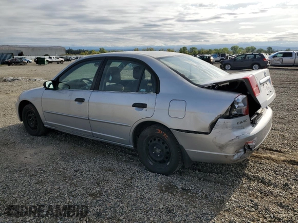 2001 Honda Civic LX with VIN JHMES15501S001759, listed as a Copart auction lot 51538465 with 312,818 mi miles and Salvage Title. Bid and sale history available at carsss.com. Image 2.