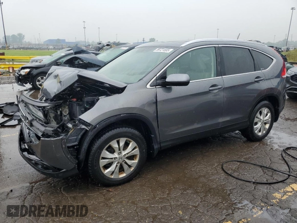 2012 Honda CR-V EX-L with VIN 5J6RM4H77CL041923, listed as a Copart auction lot 59721555 with 123,065 mi miles and Salvage title. Bid and sale history available at DreamBid. Image 1.