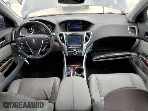 2015 Acura TLX Advance with VIN 19UUB2F71FA013663, listed as a Copart auction lot 58740755 with 102,031 mi miles and Salvage title. Bid and sale history available at DreamBid. Image 8.