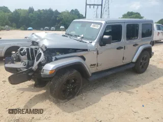2020 Jeep Wrangler Unlimited Sahara Altitude with VIN 1C4HJXEN7LW134325, listed as a Copart auction lot 53860745 with 64,556 mi miles and Salvage title. Bid and sale history available at DreamBid. Image 1.