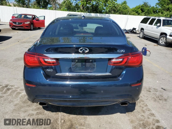 2015 Infiniti Q70 with VIN JN1BY1AR5FM561805, listed as a Copart auction lot 57892685 with 208,526 mi miles and Salvage title. Bid and sale history available at DreamBid. Image 6.