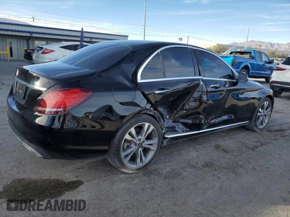 2020 Mercedes-Benz C with VIN WDDWF8DB2LR563401, listed as a Copart auction lot 87764985 with 46,262 mi miles and Salvage Title. Bid and sale history available at carsss.com. Image 3.
