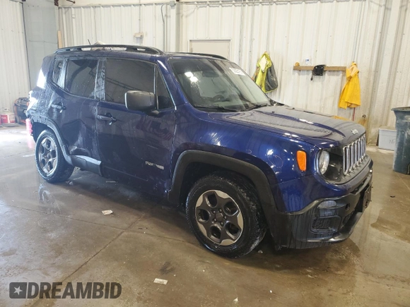 2017 Jeep Renegade Sport with VIN ZACCJAAB3HPF50847, listed as a Copart auction lot 53825165 with 99,006 mi miles and Clean Title. Bid and sale history available at DreamBid. Image 4.