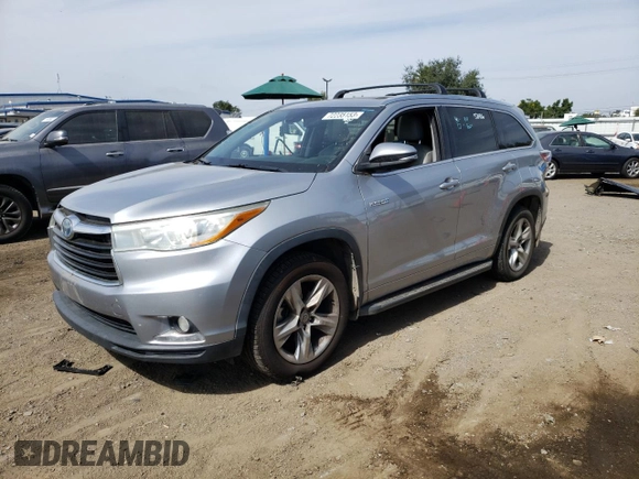 2015 Toyota Highlander Hybrid Limited with VIN 5TDDCRFH2FS013302, listed as a Copart auction lot 72235153 with 187,721 mi miles. Bid and sale history available at carsss.com. Image 1.