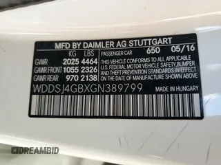 2016 Mercedes-Benz CLA 250 with VIN WDDSJ4GBXGN389799, listed as a Copart auction lot 65928045 with 81,548 mi miles and Salvage title. Bid and sale history available at DreamBid. Image 12.