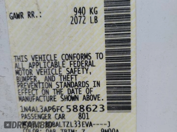 2015 Nissan Altima S with VIN 1N4AL3AP6FC588623, listed as a Copart auction lot 66949034 with 148,977 mi miles and Salvage Title. Bid and sale history available at DreamBid. Image 14.