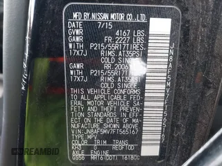 2015 Nissan Juke SV with VIN JN8AF5MV7FT565167, listed as a IAAI auction lot 42366427 with 81,596 mi miles and . Bid and sale history available at DreamBid. Image 9.