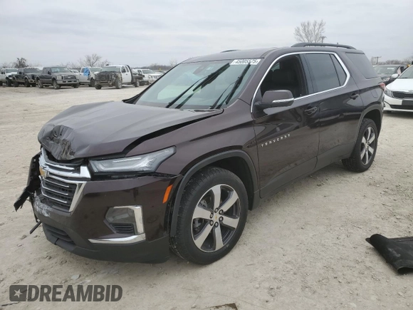 2022 Chevrolet Traverse LT Leather with VIN 1GNERHKW5NJ174425, listed as a Copart auction lot 45005575 with 0 mi miles and Salvage Title. Bid and sale history available at carsss.com. Image 1.