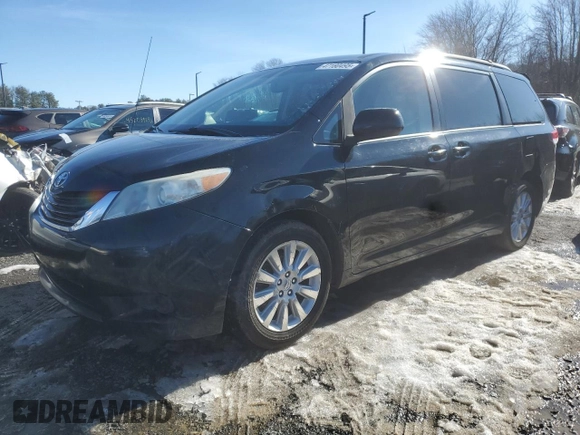 2013 Toyota Sienna LE with VIN 5TDJK3DC6DS063871, listed as a Copart auction lot 47180495 with 214,404 mi miles and Clean Title. Bid and sale history available at carsss.com. Image 1.