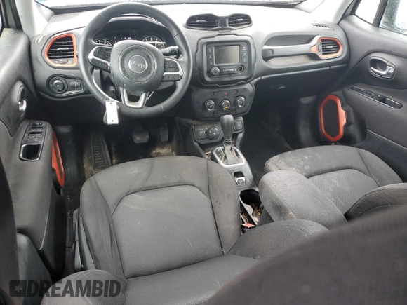 2018 Jeep Renegade Upland with VIN ZACCJBAB3JPJ14251, listed as a Copart auction lot 57760635 with 98,787 mi miles and Salvage title. Bid and sale history available at DreamBid. Image 8.
