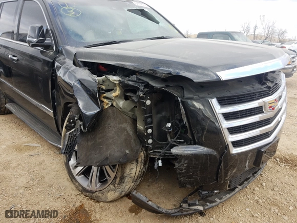 2015 Cadillac Escalade Luxury with VIN 1GYS4MKJ4FR665766, listed as a Copart auction lot 59316120 with 124,439 mi miles and Salvage Title. Bid and sale history available at carsss.com. Image 9.