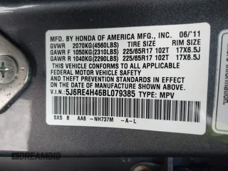 2011 Honda CR-V SE with VIN 5J6RE4H46BL079385, listed as a IAAI auction lot 41996786 with 121,207 mi miles. Bid and sale history available at carsss.com. Image 9.