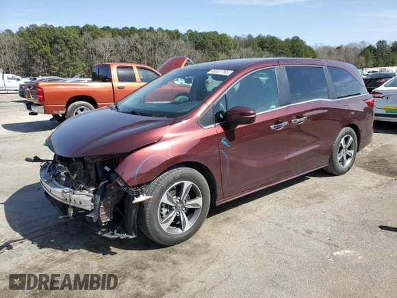 2018 Honda Odyssey Touring with VIN 5FNRL6H81JB076891, listed as a Copart auction lot 48301765 with 99,129 mi miles and Salvage Title. Bid and sale history available at carsss.com. Image 1.