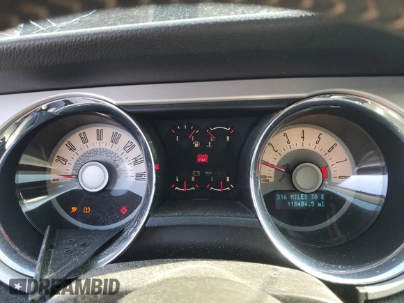 2012 Ford Mustang Premium with VIN 1ZVBP8AM4C5267344, listed as a Copart auction lot 58616155 with 118,484 mi miles and Salvage title. Bid and sale history available at DreamBid. Image 9.