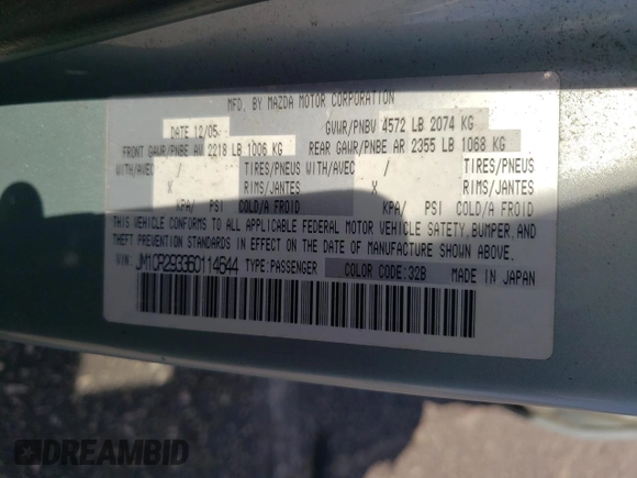 2006 Mazda 5 Sport with VIN JM1CR293360114644, listed as a Copart auction lot 73932924 with 189,312 mi miles and Salvage Title. Bid and sale history available at DreamBid. Image 16.