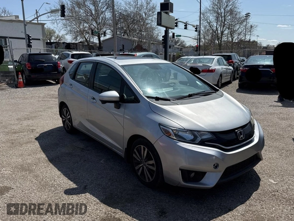 2015 Honda Fit EX-L with VIN 3HGGK5H81FM724237, listed as a Copart auction lot 51496485 with 97,107 mi miles and Salvage Title. Bid and sale history available at carsss.com. Image 1.