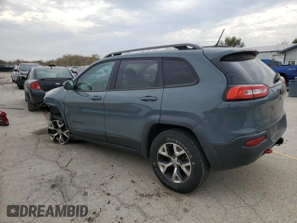 2015 Jeep Cherokee Trailhawk with VIN 1C4PJMBS0FW578199, listed as a Copart auction lot 77538544 with 122,444 mi miles and Salvage Title. Bid and sale history available at carsss.com. Image 2.