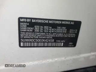 2014 BMW X5 xDrive35i with VIN 5UXKR0C50E0K42458, listed as a Copart auction lot 52069455 with 146,602 mi miles and Salvage Title. Bid and sale history available at carsss.com. Image 15.