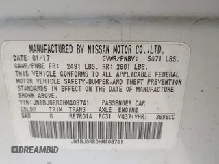 2017 Infiniti QX50 with VIN JN1BJ0RR0HM408741, listed as a IAAI auction lot 42031644 with 121,363 mi miles and . Bid and sale history available at DreamBid. Image 9.