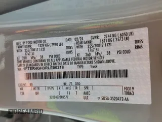 2024 Ford Ranger XLT z VIN 1FTER4GH3RLE06218, wystawiony jako Copart lot #61241395 z przebiegiem 11 739 mil mil oraz Szkoda całkowita • Salvage title. Historia ofert i sprzedaży dostępna na DreamBid. Obrazek 12.
